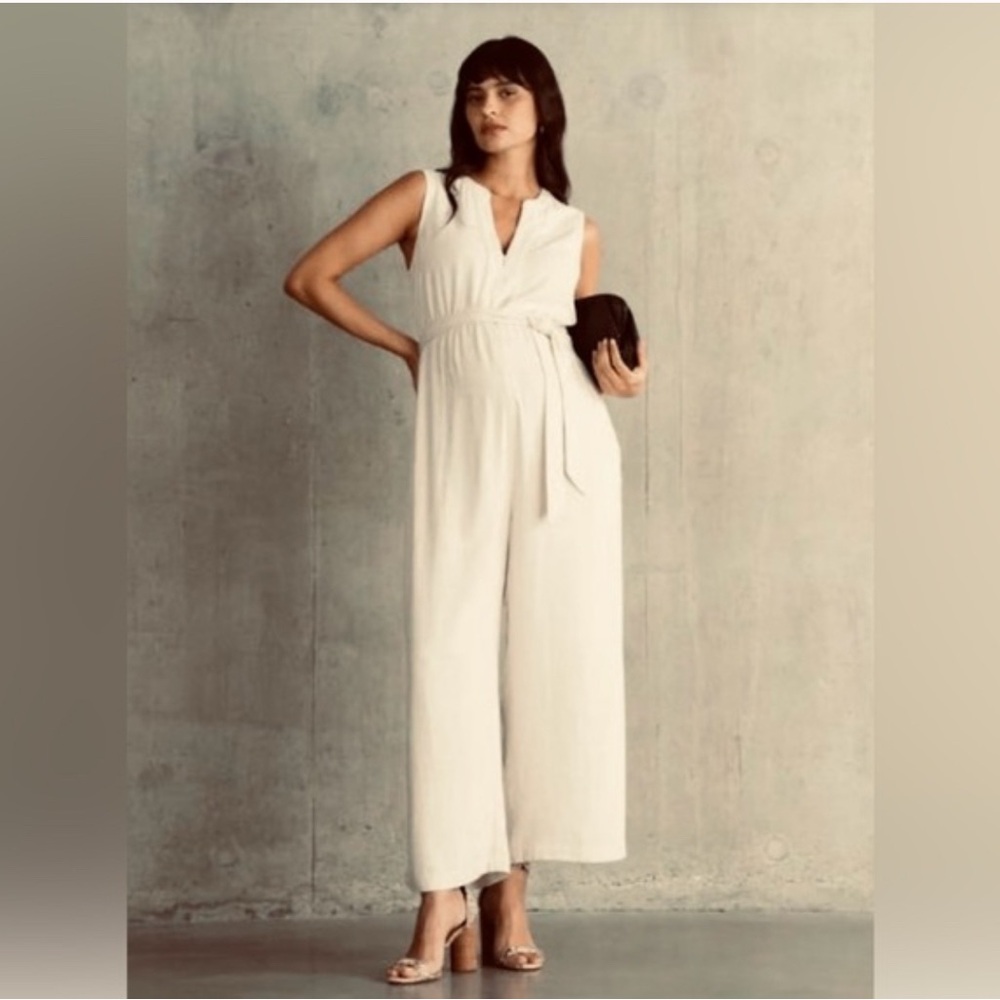 Seraphine Cream Sleeveless Jumpsuit